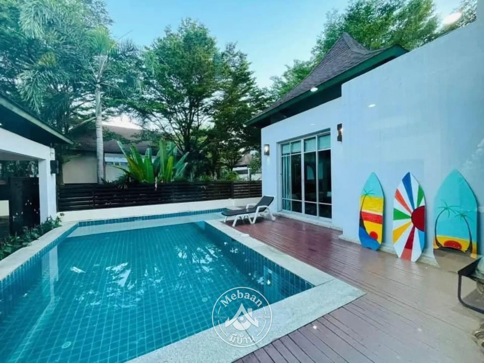 💫For Sale/Rent: 2-story, 3-bedroom detached house at Nagawari Pool Villa, Na Jomtien, Pattaya. — 2