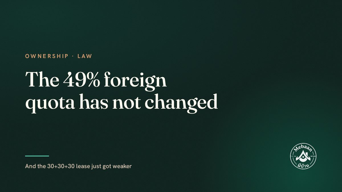 No, the 49% foreign quota has not changed — and the "30+30+30" lease just got weaker